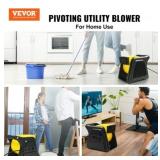 VEVOR Pivoting Utility Fan, 600 CFM Air Mover, 300 Blowing Angle