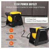 VEVOR Pivoting Utility Fan, 600 CFM Air Mover, 300 Blowing Angle