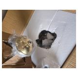 $109 Aston 23.5 in. 3-Light Polished Brass Post Light, Hardwired, No Bulbs