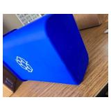 Amazon Basics Trash Can, Rectangular Wastebasket, 10 Gal, Blue