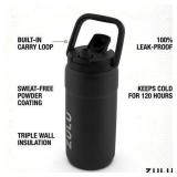 Zulu Vacuum Insulated Stainless Steel Water Bottle 101oz Black