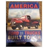 Ford Trucks Built Tough Retro Vintage Tin Sign 13 x 16in
