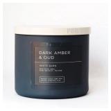 Bath & Body Works White Barn 3-Wick Candle Dark Amber & Oud