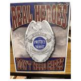 Real Heroes - Police Tin Sign 12.5" x 16"