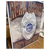 Real Heroes - Police Tin Sign 12.5" x 16"
