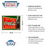 Desperate Enterprises Coca-Cola Ice Cold Green Tin Sign - USA