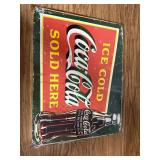 Desperate Enterprises Coca-Cola Ice Cold Green Tin Sign - USA