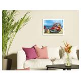 Surfin USA Retro Woodie Car with Surfboards Master Art Print 9x12