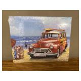 Surfin USA Retro Woodie Car with Surfboards Master Art Print 9x12