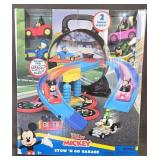 Mickey Mouse Stow n Go Garage, with 2 Additional Bonus Cars NEW