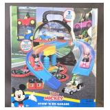 Mickey Mouse Stow n Go Garage, with 2 Additional Bonus Cars NEW