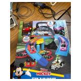 Mickey Mouse Stow n Go Garage, with 2 Additional Bonus Cars NEW