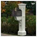 $298 Pemberly Row Weatherproof Traditional Plastic Mail Post in White