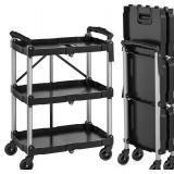 $83 YITAHOME 240LBS Folding Utility Cart with Wheels, 3-Tier
