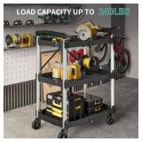 $83 YITAHOME 240LBS Folding Utility Cart with Wheels, 3-Tier