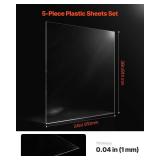 VEVOR PET/Plexiglass Sheets, 5-Pack, 24x36, 0.04 in Thick