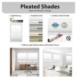 DEZ FURNISHINGS Cordless 1" Light Filtering Pleated Shade, 50x48"