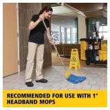 Rubbermaid Invader 54" Fiberglass Wet Mop Handle, 1" Headband