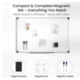 Magnetic Whiteboard 36x24 Kit with 2 Markers, Tray, Mounting