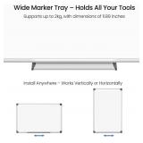 Magnetic Whiteboard 36x24 Kit with 2 Markers, Tray, Mounting