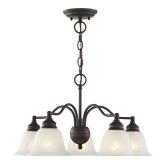 $218 Woodside 24in. 5-Light Bronze Industrial Convertible Chandelier
