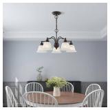 $218 Woodside 24in. 5-Light Bronze Industrial Convertible Chandelier
