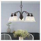 $218 Woodside 24in. 5-Light Bronze Industrial Convertible Chandelier