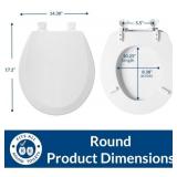 Bemis Lift-Off Wood Round Toilet Seat, White, 19 x 15.12 in