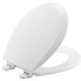Bemis Lift-Off Wood Round Toilet Seat, White, 19 x 15.12 in