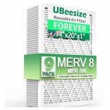 UBeesize Air Filter 14x20x1 (9-Pack), MERV 8, Pleated