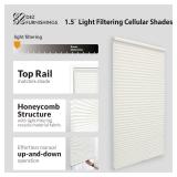 DEZ FURNISHINGS Cordless 1.5" Light Filtering Cellular Shade Ivory