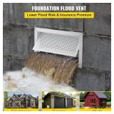 VEVOR Crawl Space Flood Vent, 8"H x 16"W x 2"D, Wall Mounted