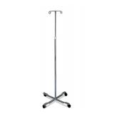 $56 Medline 4-Leg IV Poles Stand, Chrome, 2 Hooks, 4 Casters, 47 85 in
