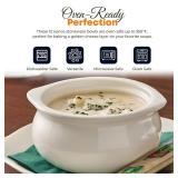 OCS Parts Ivory White Stoneware Onion Soup Bowls, Set of 2, 12 oz