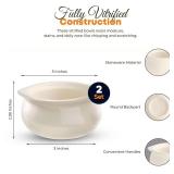OCS Parts Ivory White Stoneware Onion Soup Bowls, Set of 2, 12 oz