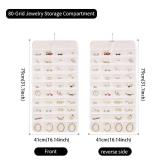 NEW Hanging Jewelry Storage Bag Double-sided 80 Grids GRAY