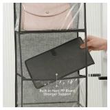 Door Hanging Organizer with 4 Pockets  for Shoes Purse and Toys No-Drill GRAY