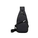 Crossbody bag Sling Chest Bag Shoulder Pack With USB Charging Port for phone BLACK
