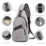 Crossbody bag Sling Chest Bag Shoulder Pack With USB Charging Port for phone BLACK