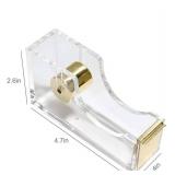 Clear Acrylic Tape Dispenser with Gold Accents
