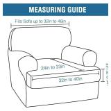 H.Versailtex 2-Piece Stretch Velvet Furniture Cover Set - Taupe