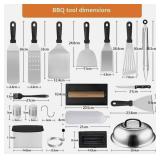 NEW 34PCS Griddle Accessories Kit for Outdoor Barbecue Grilling BBQ