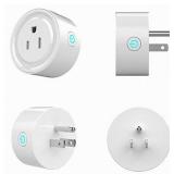 NEW 4 Pack Smart Plug Socket Outlet Voice Control Works with Alexa and Google Outlet Panel 2.1A 110V