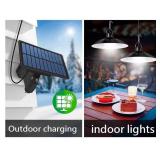 NEW Solar Double Head Ceiling Pendant Light w/Remote Outdoor Indoor Lamp Waterproof