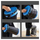 NEW Telescoping Stool Collapsible Portable Load 330 lb Camping Folding Seat - Black