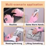 NEW Rechargeable Typing Fingerless Gloves 360 Degree Heated Winter Windproof BLACK