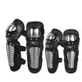 NEW Racing 4Pcs Steel Adults Elbow Pads and Knee Pads with Shin Guards