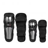 NEW Racing 4Pcs Steel Adults Elbow Pads and Knee Pads with Shin Guards