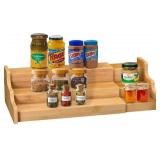 NEW Three-Layer Bamboo Retractable Storage Rack Organizer for Cans or Spices