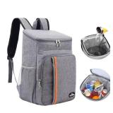 20L Insulated Backpack Coolers with Multiple Pockets, Lightweight Leak-Proof GRAY